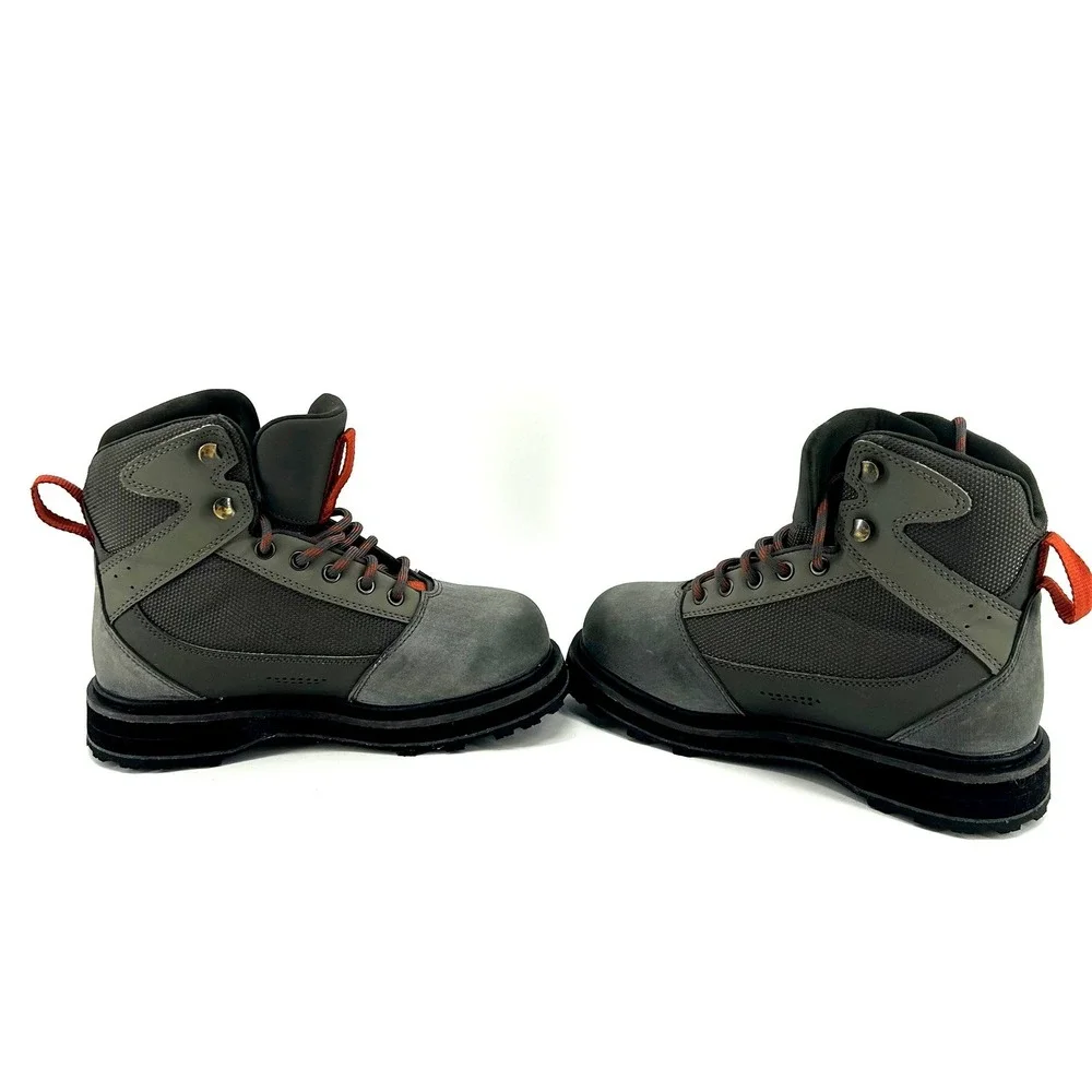 Simms Wading Boots Fly Fishing Studded Sole Grey Orange 45380-00 Mens 4 Womens 6